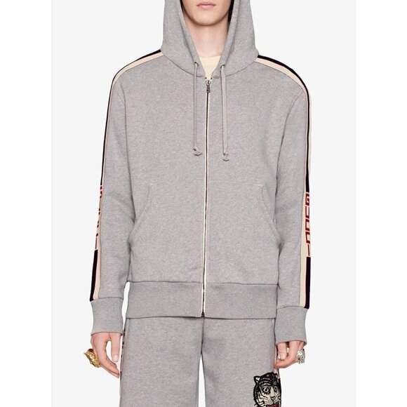 NWT Gucci Unisex Sweatshirt Zip-Up In Grey Size XS - Picture 5 of 16